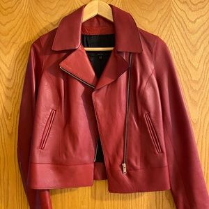 Beautiful red color leather jacket